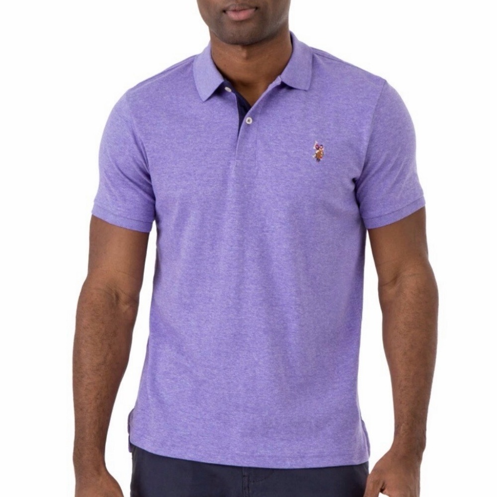 U.S. Polo Assn. Heather Purple Short-Sleeve Polo